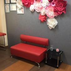 Sofa bench in the salon, office, shop, in a cafe, in the corridor, on the balcony and loggia, in front. Sofa
