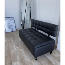 Sofa bench in the salon, office, shop, cafe, corridor, on the balcony and loggia, in front. Sofa