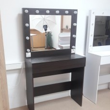 Make-up table, illuminated make-up mirror
