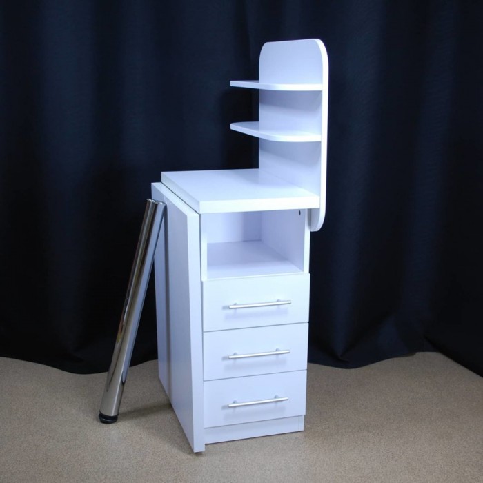 Manicure table with drawers and shelves