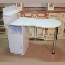 Manicure table with a figured top and a shelf for varnishes
