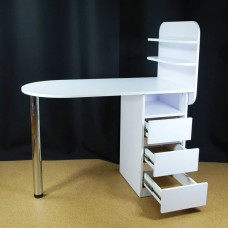 Manicure table with shelves
