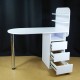 Manicure table with shelves