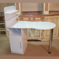 Manicure table with shelves for varnishes
