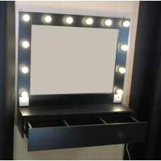 Make-up black mirror with drawer