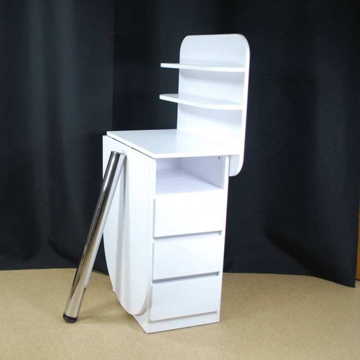 Manicure table with shelves